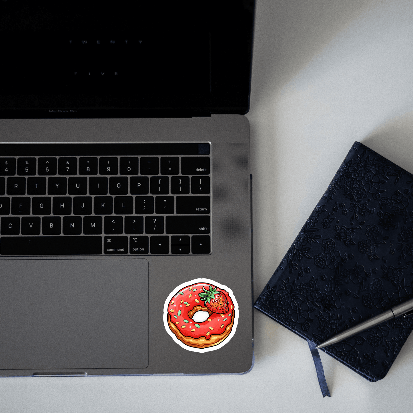Strawberry Donut Sticker - sticckiz.com