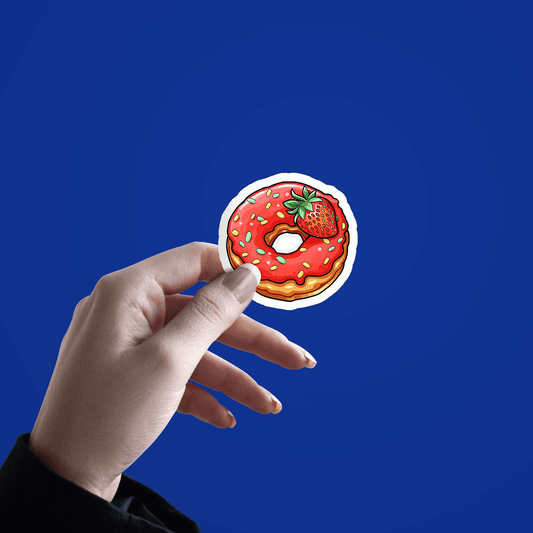 Strawberry Donut Sticker - sticckiz.com