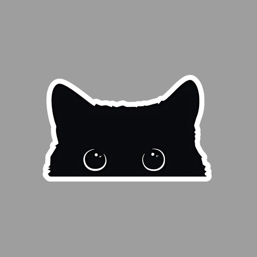 Cute Black Cat eyes Sticker - sticckiz.com