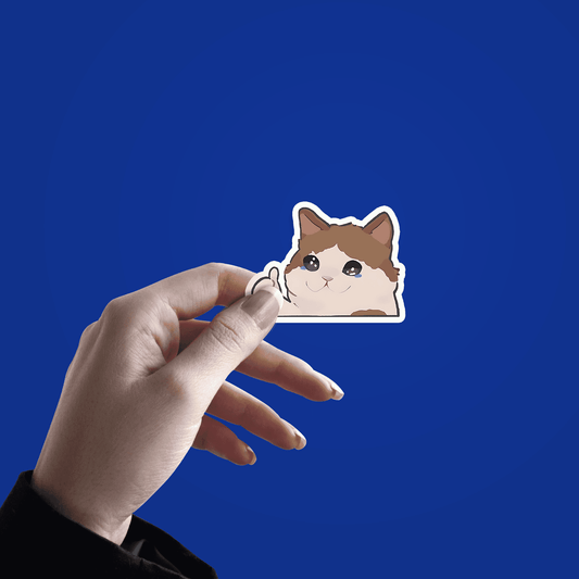 cute Cat crying Sticker - sticckiz.com