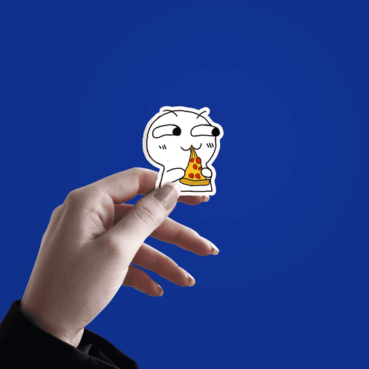 Flork Eating Pizza Sticker - sticckiz.com