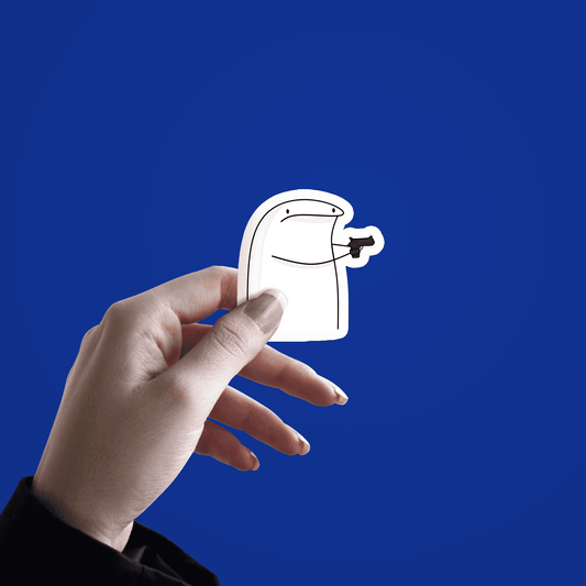 Flork with Gun Sticker - sticckiz.com