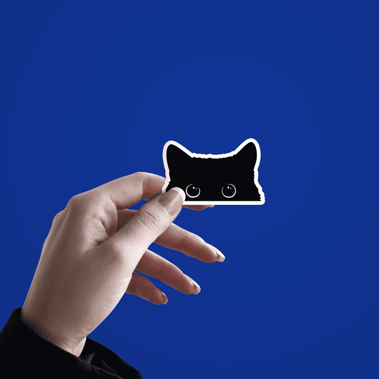 Cute Black Cat eyes Sticker - sticckiz.com