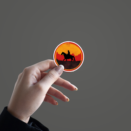 Men Riding Horse Sticker