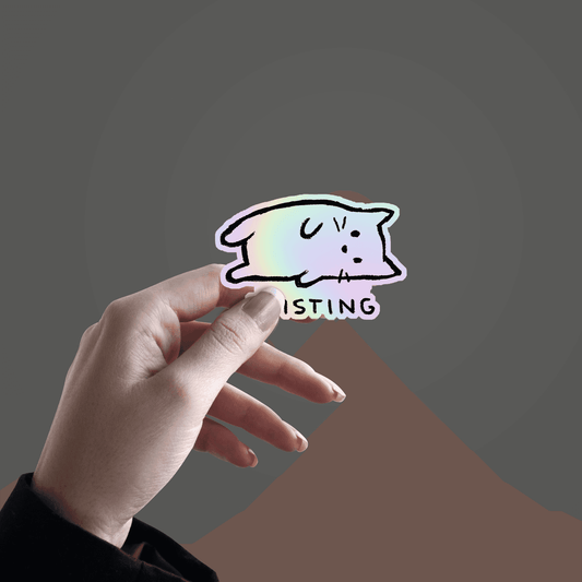 Existing Cat Holographic Sticker - sticckiz.com