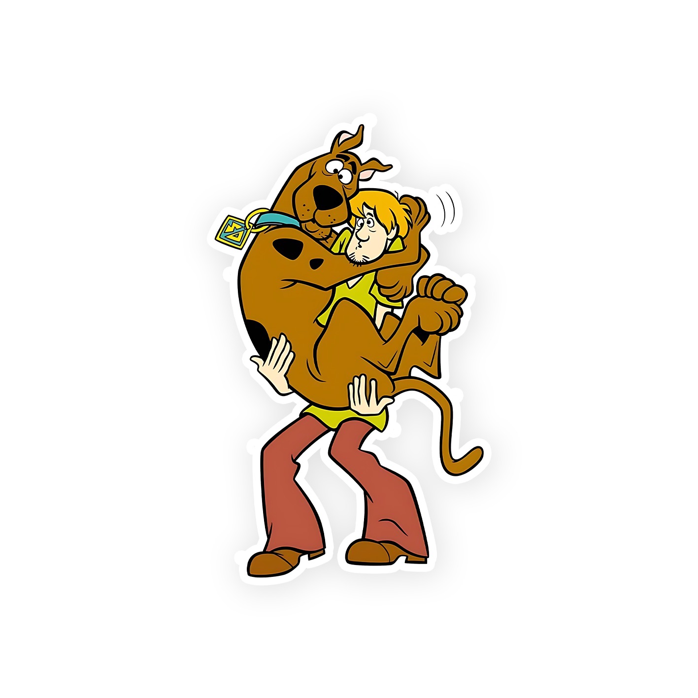 Scared Scooby and Shaggy car Decal Sticker