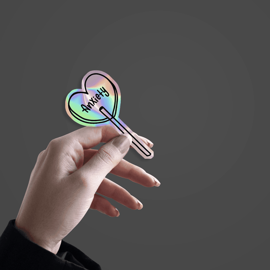 Anxiety Candy Holographic Sticker - sticckiz.com
