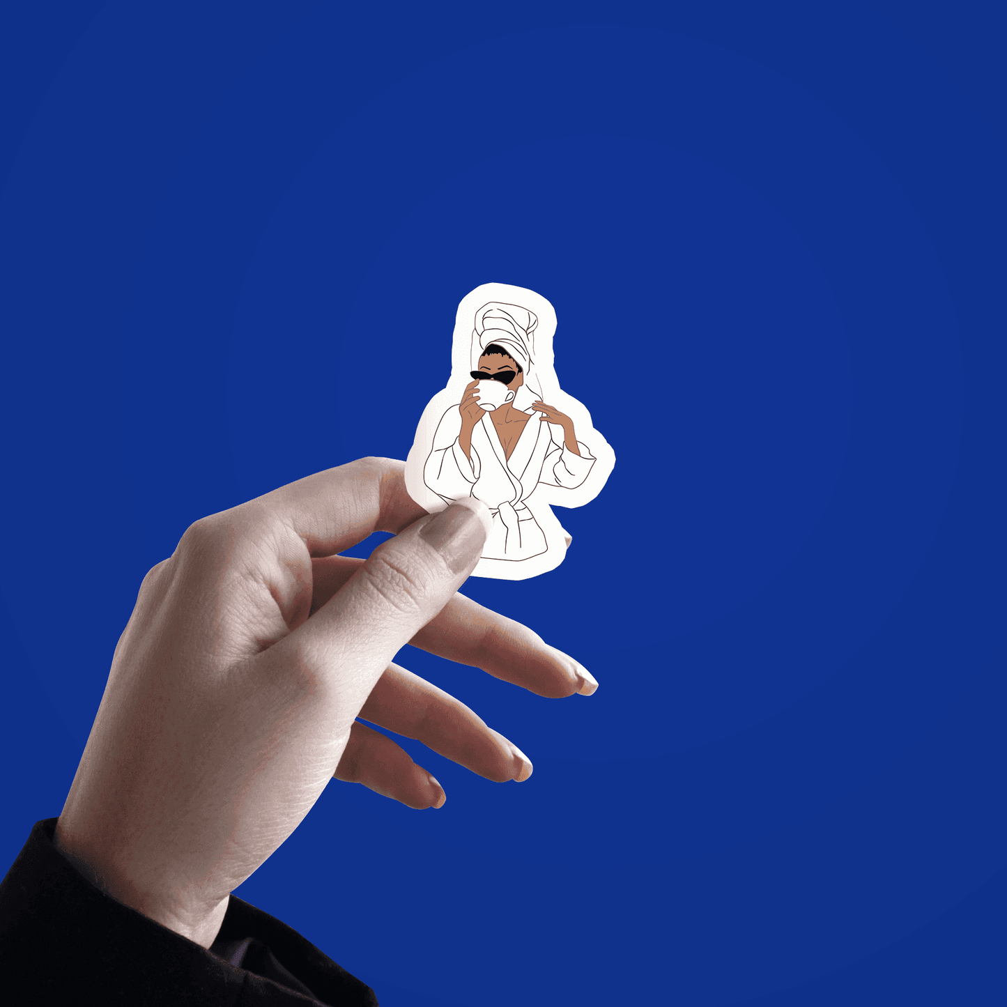Sassy Girl With Coffee Sticker - sticckiz.com