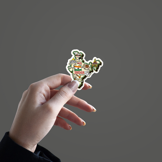 India Map Art Sticker