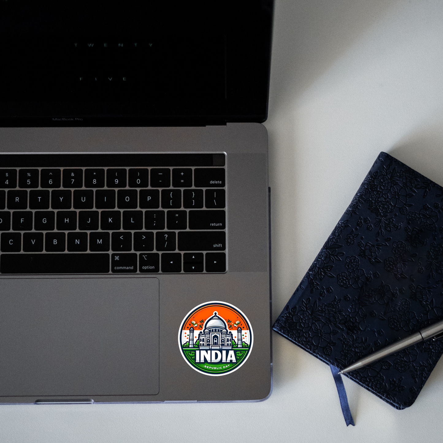 Taj Mahal India Flag Sticker