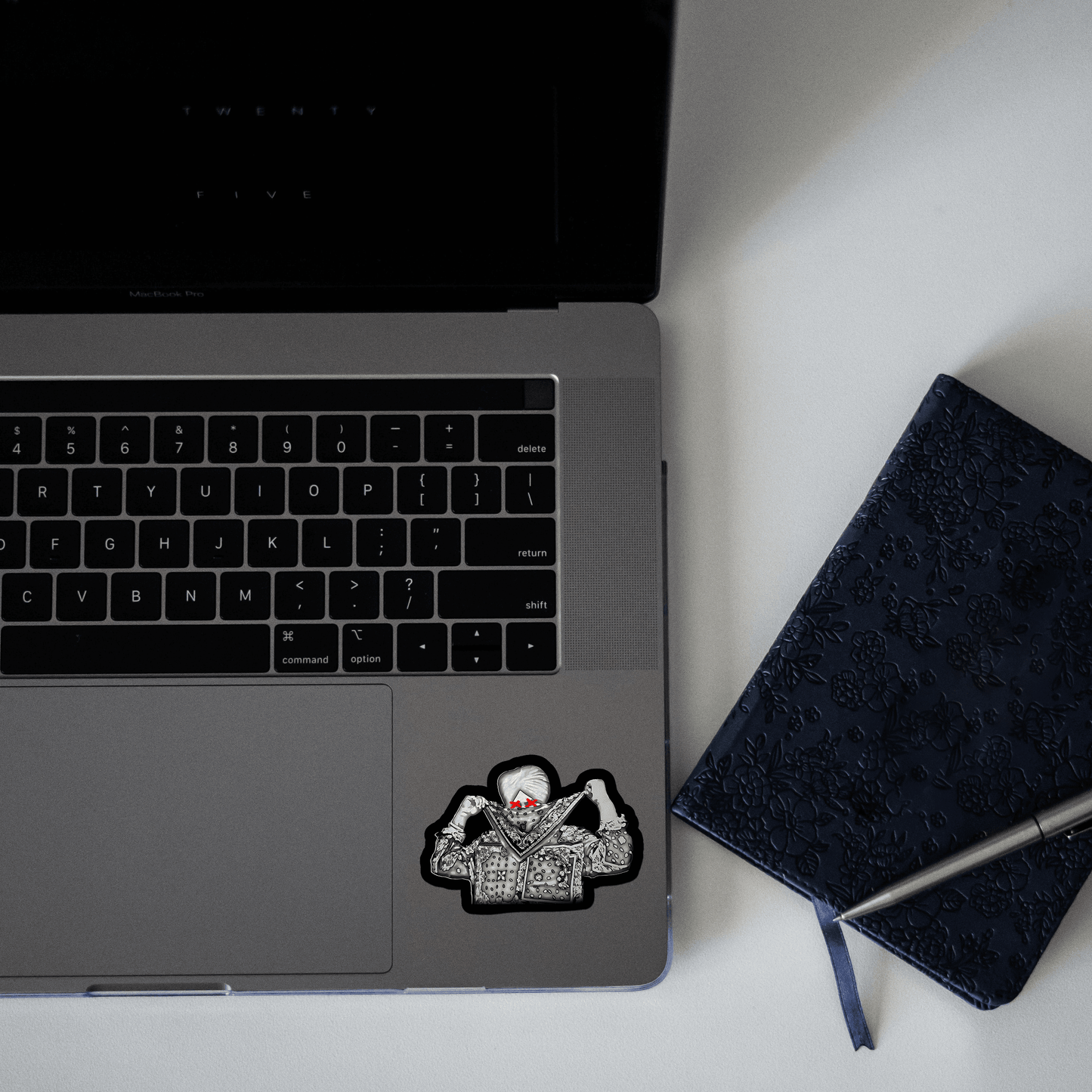 Moosewala Covering Face with Scarf Sticker - sticckiz.com