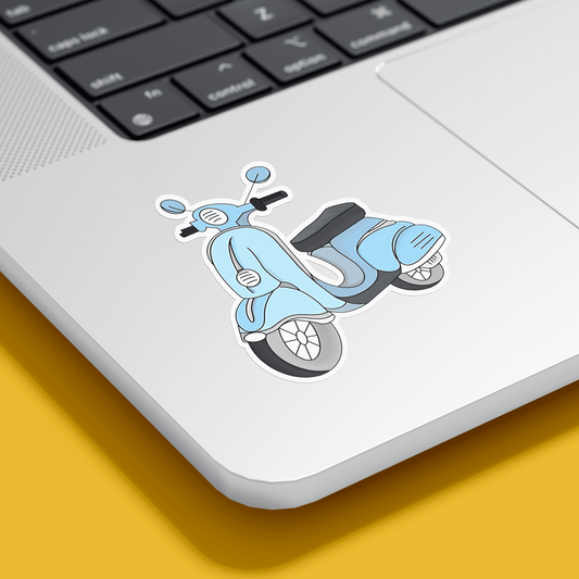 Classic blue Vespa scooter Sticker - sticckiz.com