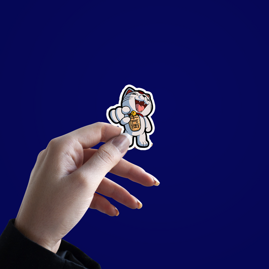Maneki-Neko laughing Sticker
