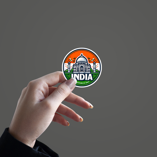 Taj Mahal India Flag Sticker