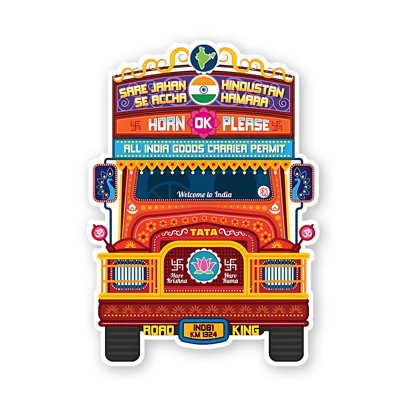 Indian truck Art Sticker