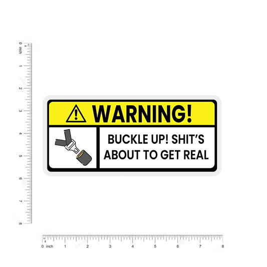 warning! buckle up car bumper sticker - sticckiz.com