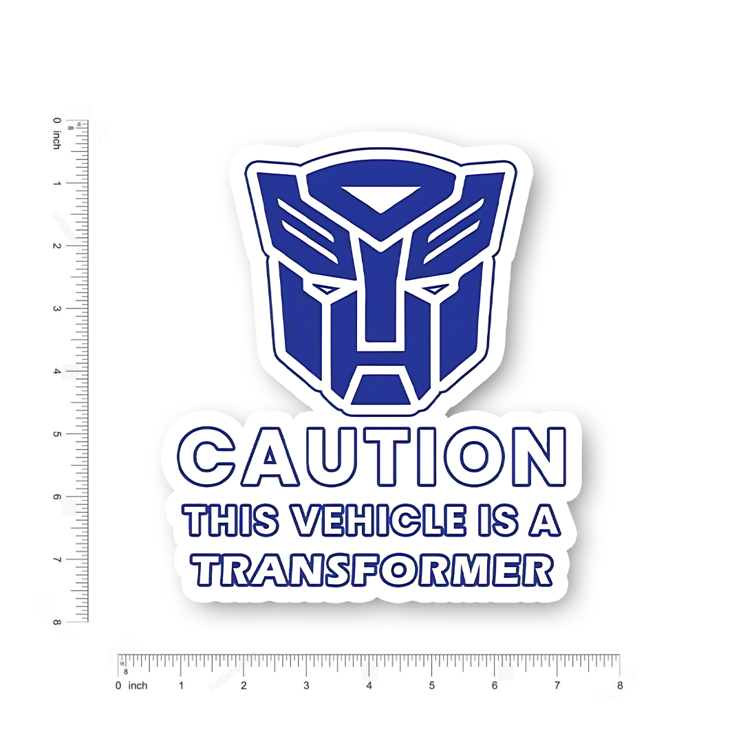 Caution this vehicle is a Transformer Bumper Sticker