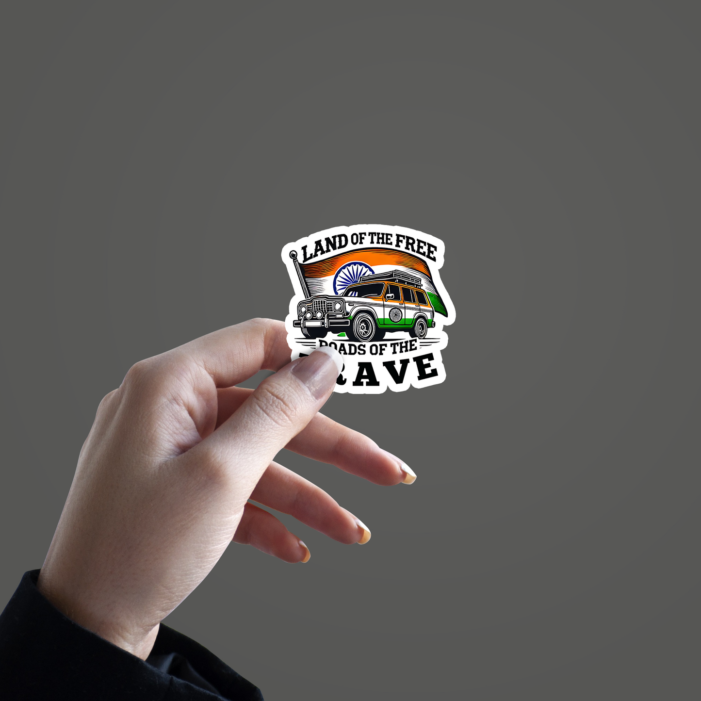 Land of the Free Roads of the Brave Sticker