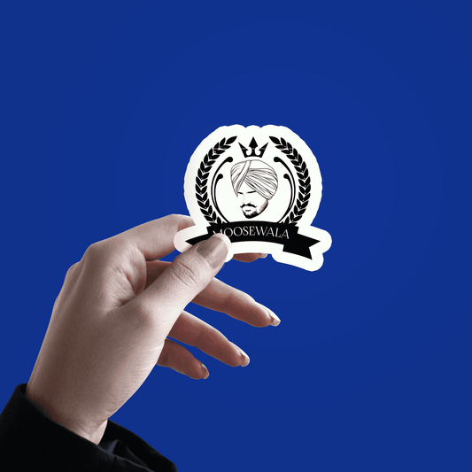 Moosewala With Crown sticker - sticckiz.com