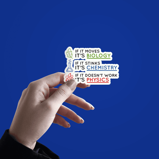 Biology Chemistry Physics Sticker - sticckiz.com