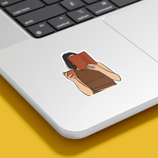 Book reading girl Sticker - sticckiz.com