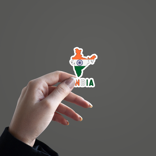 Indian flag on India map Sticker