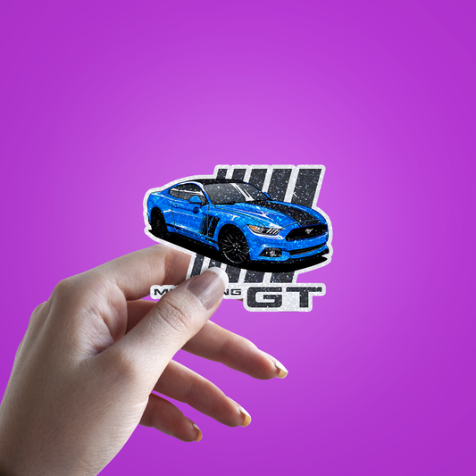 Mustang GT Glitter Sticker - hand mockup