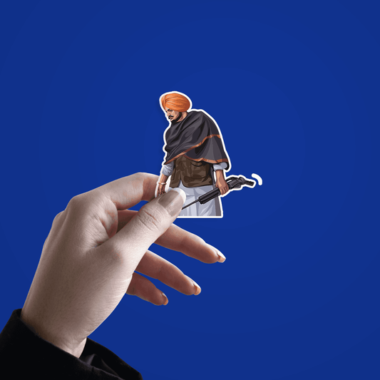 Moosewala Legend with Gun Sticker - sticckiz.com