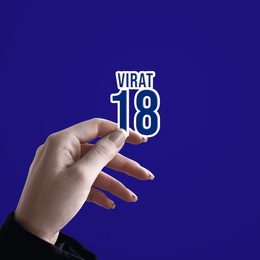 Virat 18 jersey number Sticker - sticckiz.com