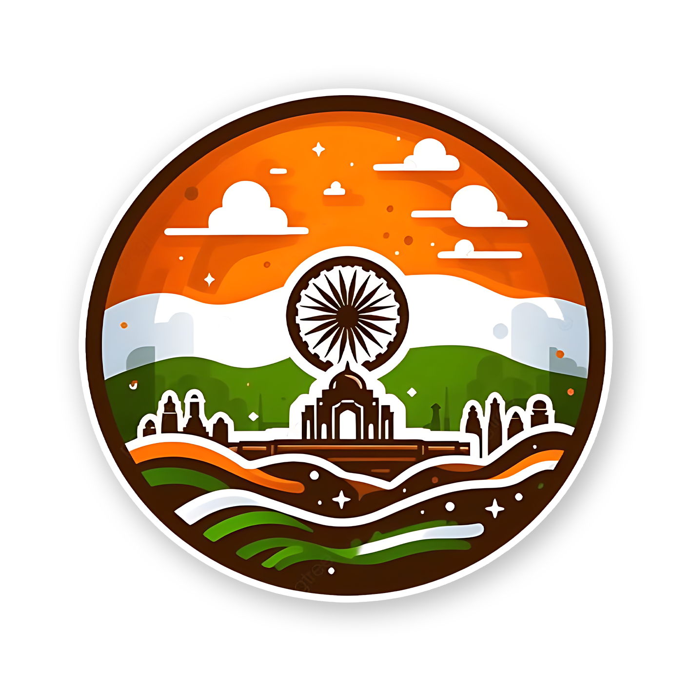 Indian Flag Art Sticker