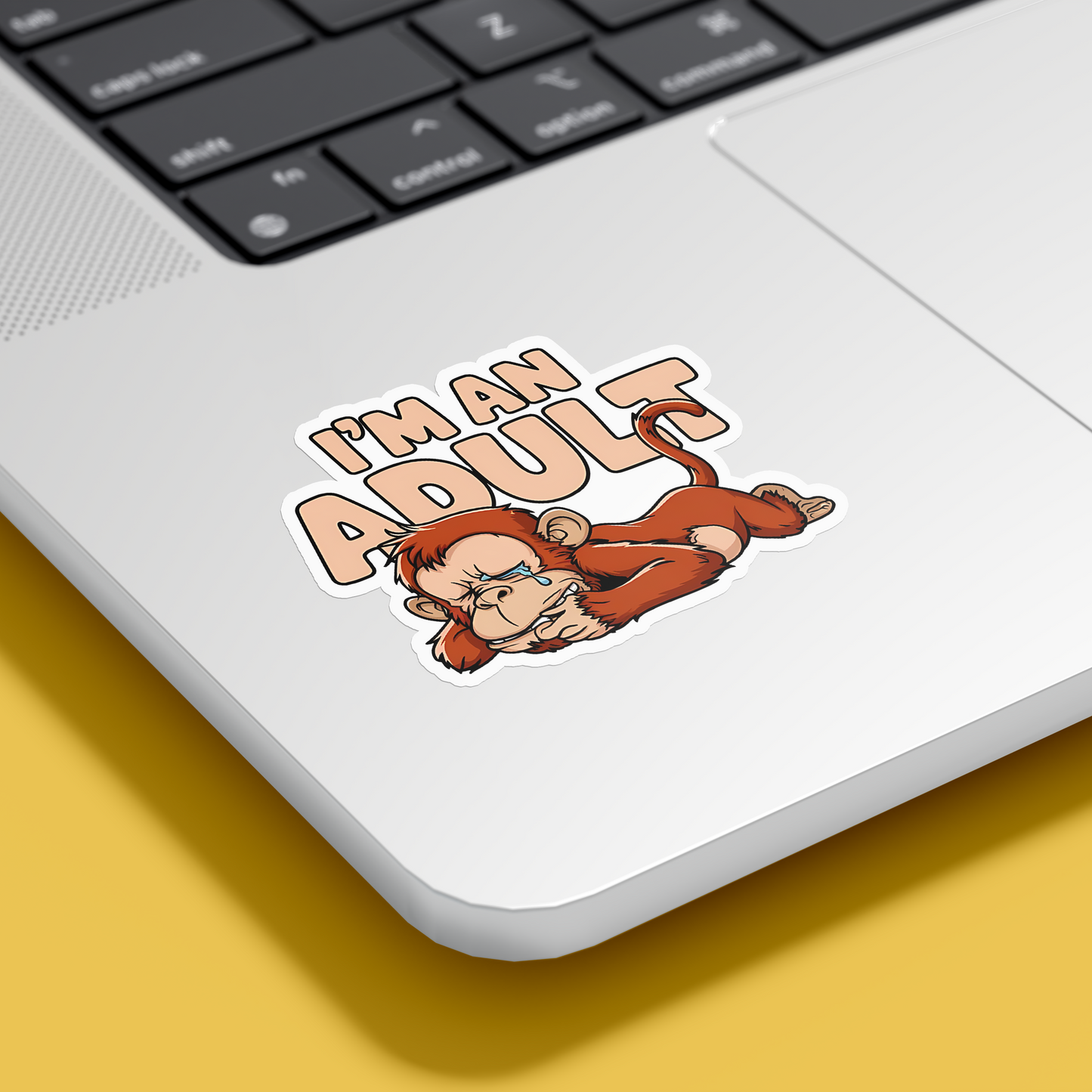 I'm an Adult crying Monkey Sticker