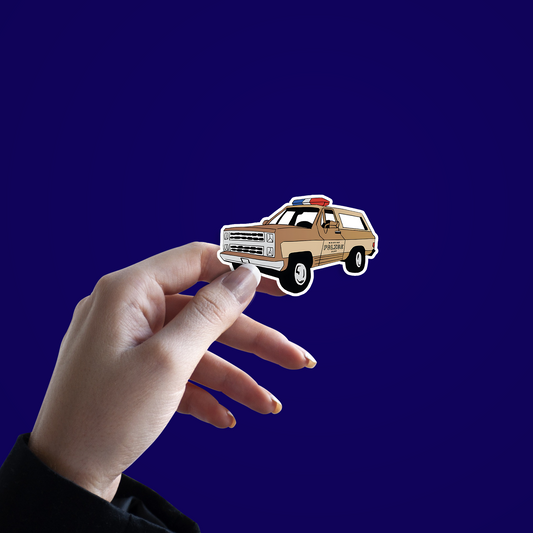 Netflix Stranger Things Hopper Police Ford Bronco Sticker