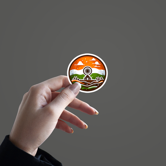 Indian Flag Art Sticker