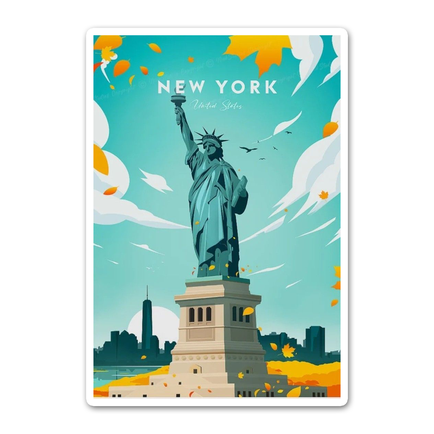 New york Card Sticker