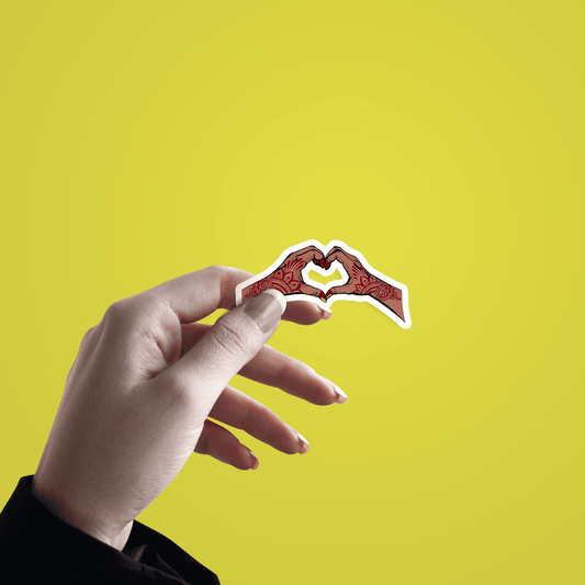 Indian hand making heart Sticker - sticckiz.com