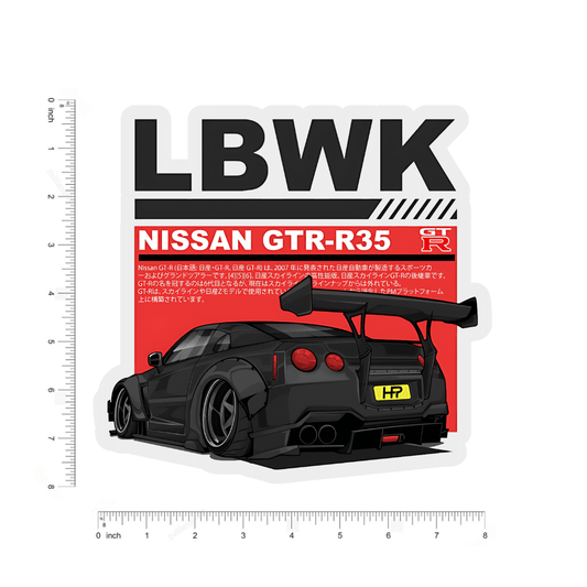 LBWK Nissan GTR-R35 bumper Sticker - sticckiz.com