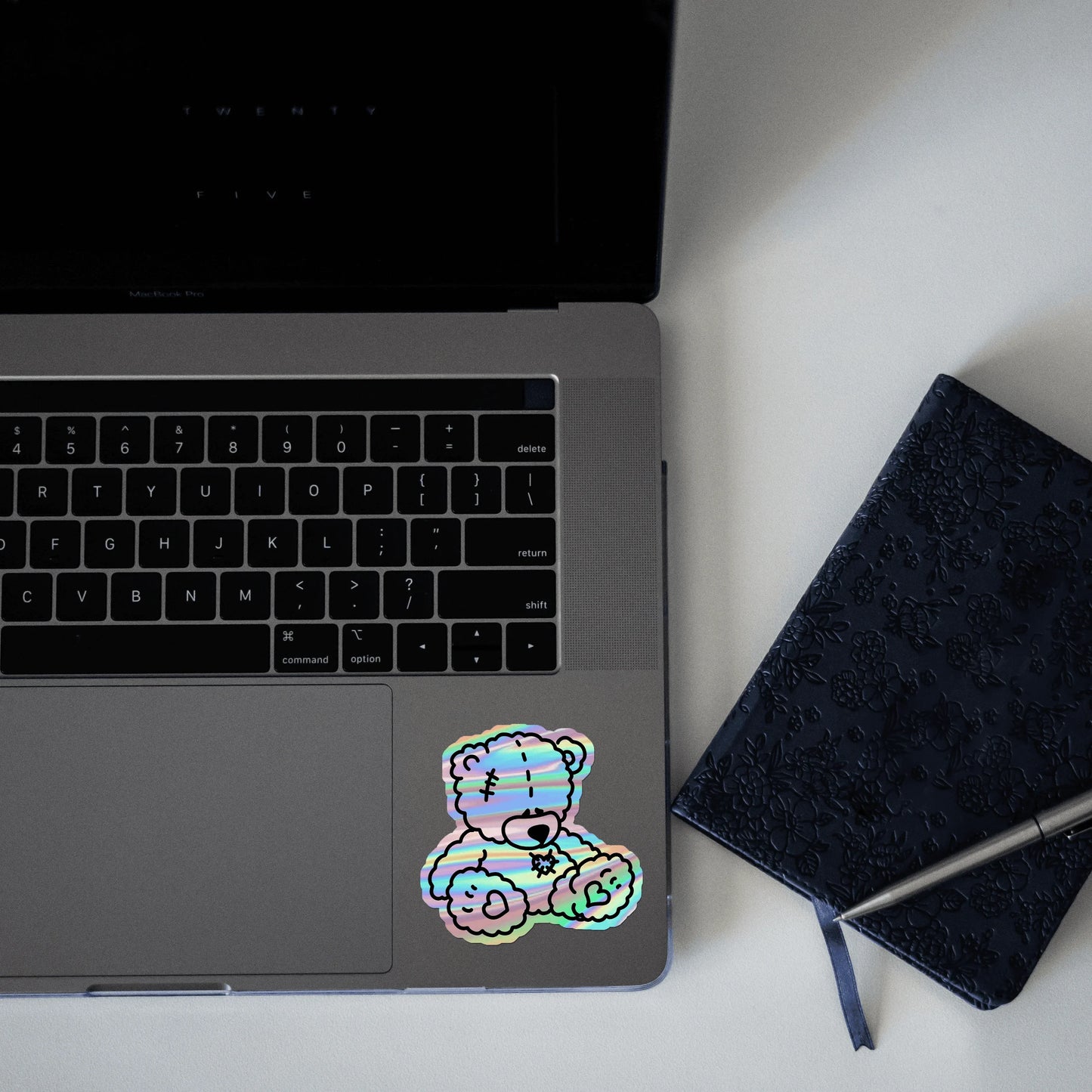Aesthetic Bear Holographic Sticker - sticckiz.com