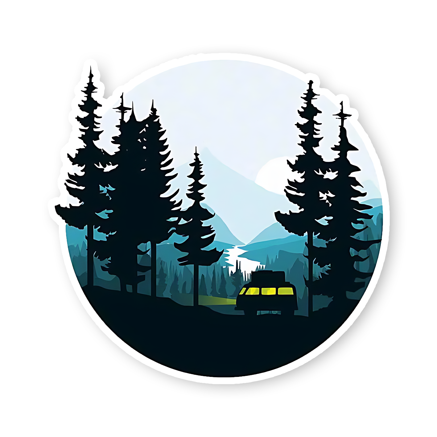 Cold Weather in Forest Sticker