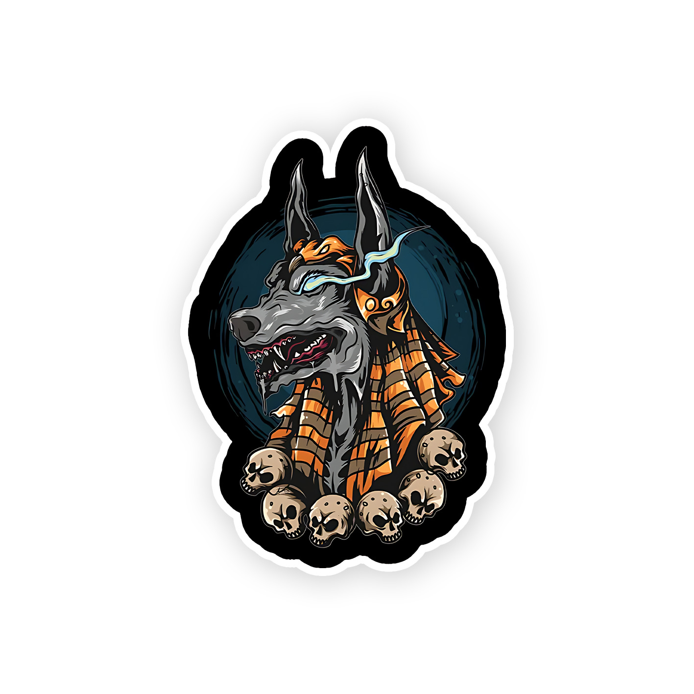 Anubis mummy grinning Fiercely Sticker
