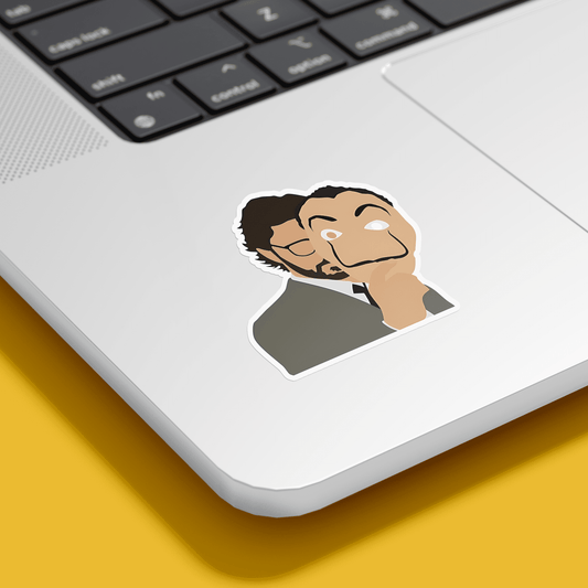 Money Heist Professor Mask Sticker - sticckiz.com