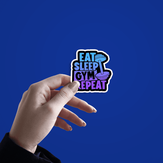 Eat Sleep Gym Repeat Sticker - sticckiz.com