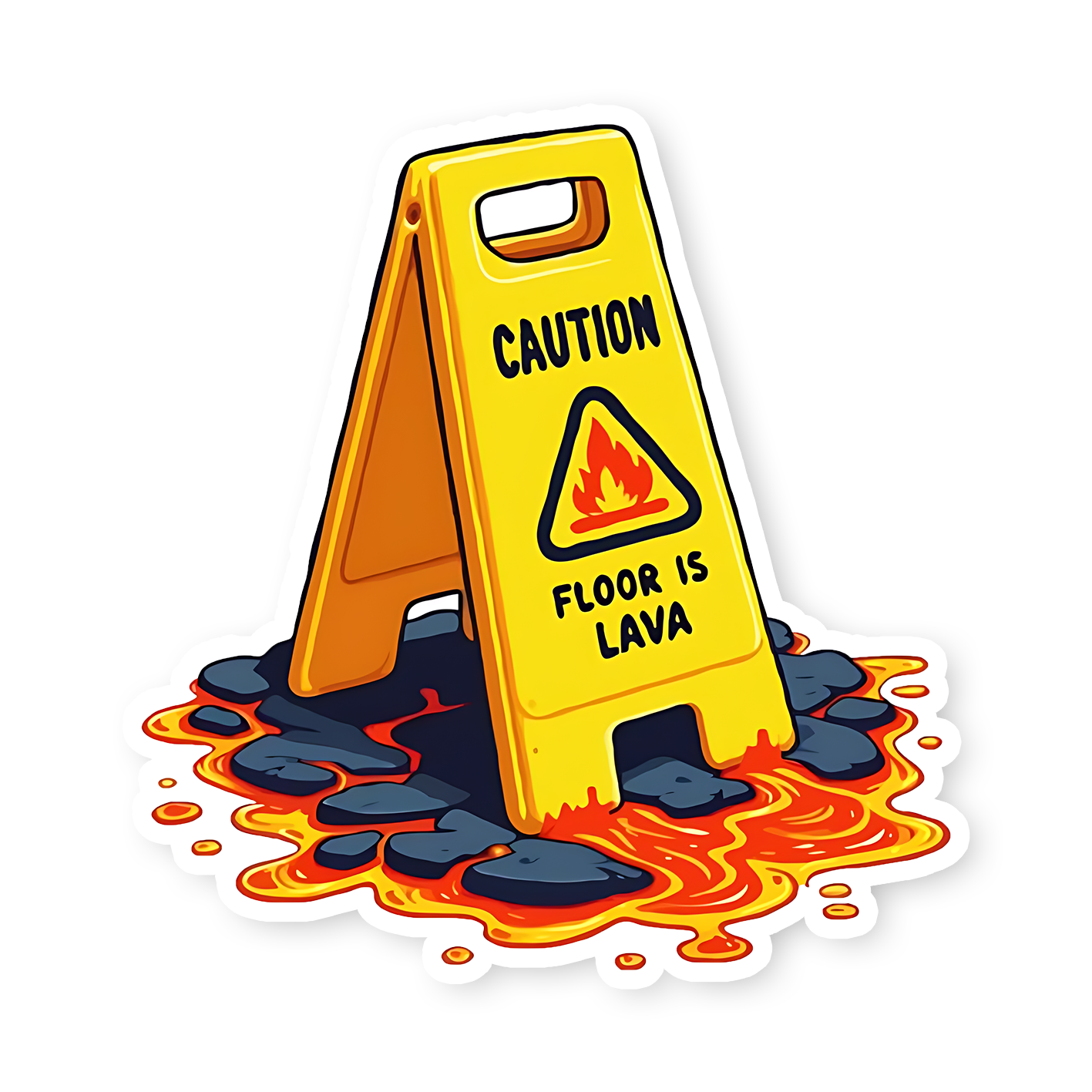 Caution Floor is Lava Sticker