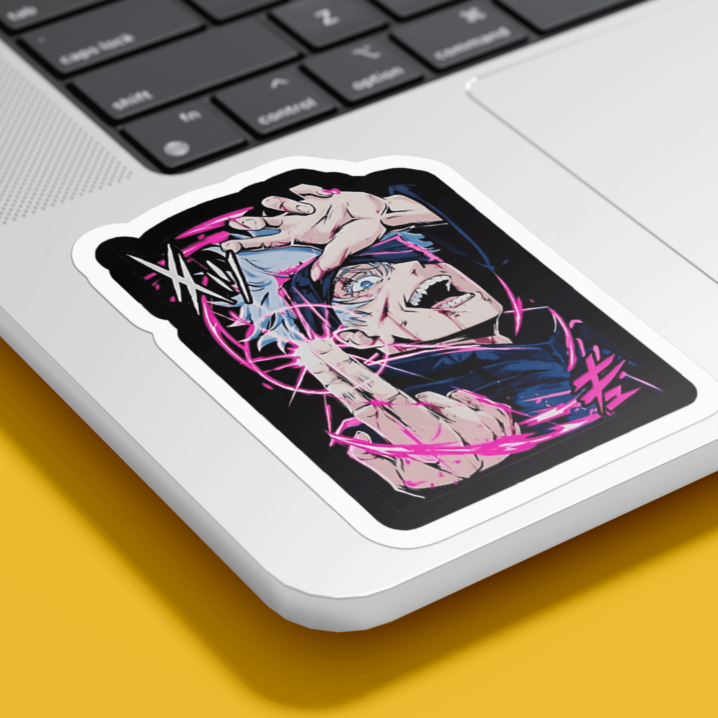 Gojo Laughing Sticker - sticckiz.com