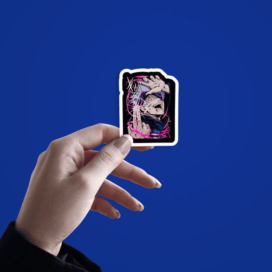 Gojo Laughing Sticker - sticckiz.com