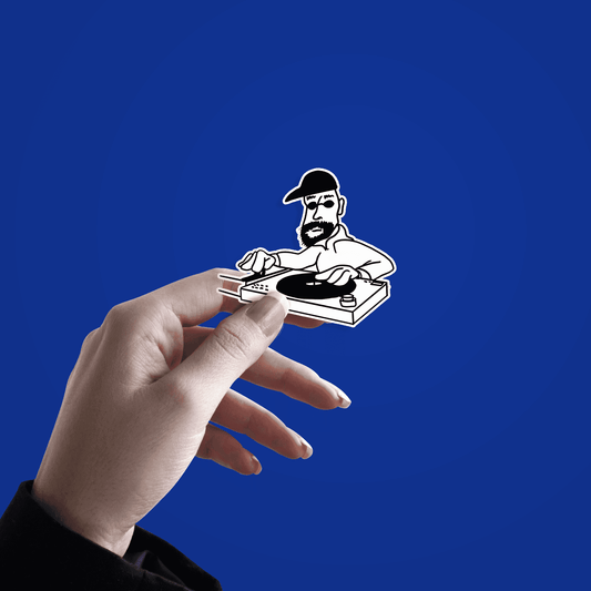 Illustrated Dj artist Sticker - sticckiz.com