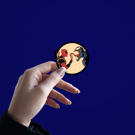Deadpool Offering an Ice cream to Venom Sticker