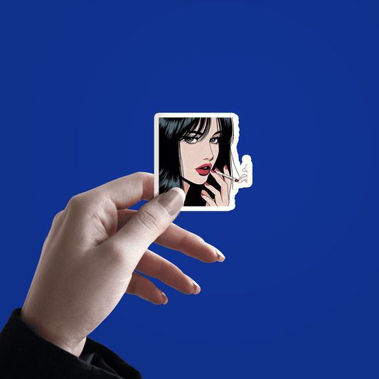 Girl smoking Ciga**tte Sticker - sticckiz.com
