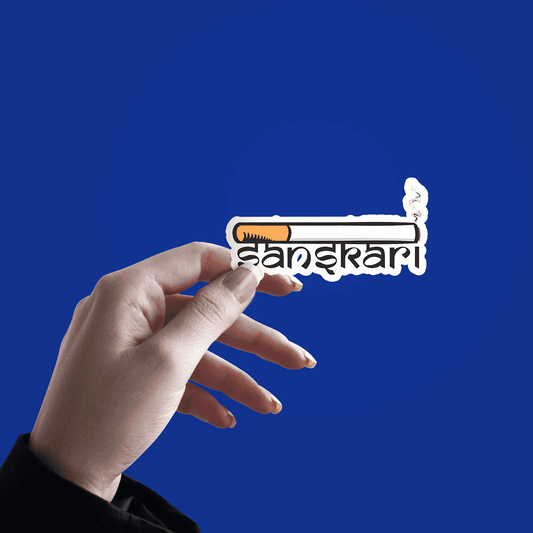 Sanskari With Cigarette Sticker - sticckiz.com