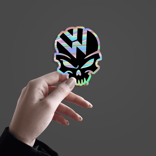VW Skull Holographic Sticker - sticckiz.com