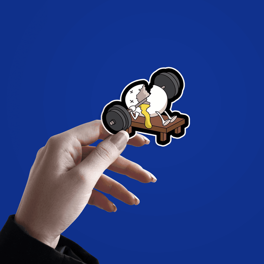 Smashed Egg Lifting Workout Sticker - sticckiz.com